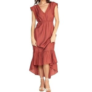 Lush Boysenberry Gauze Deep High/Low Apron Style Maxi Dress - Size X-Small, NWT